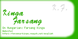 kinga farsang business card